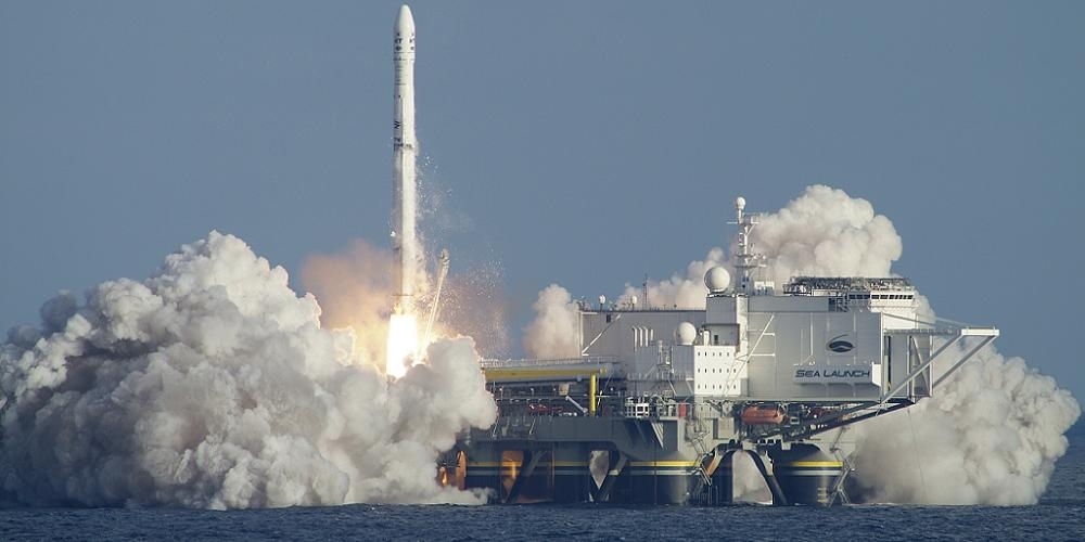 Lancering van een Zenit 3SL raket door Sea Launch