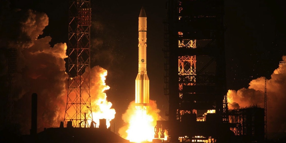 Lancering van een Russische Proton raket