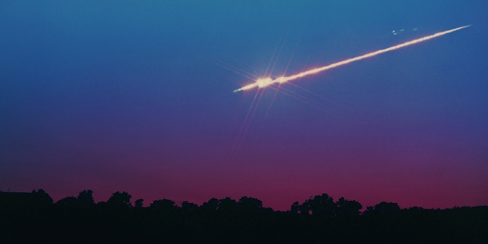 Een voorbeeld van een vuurbol die te zien was tijdens de Quandrantiden meteorenzwerm 