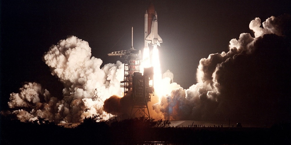 Lancering van het ruimteveer Challenger