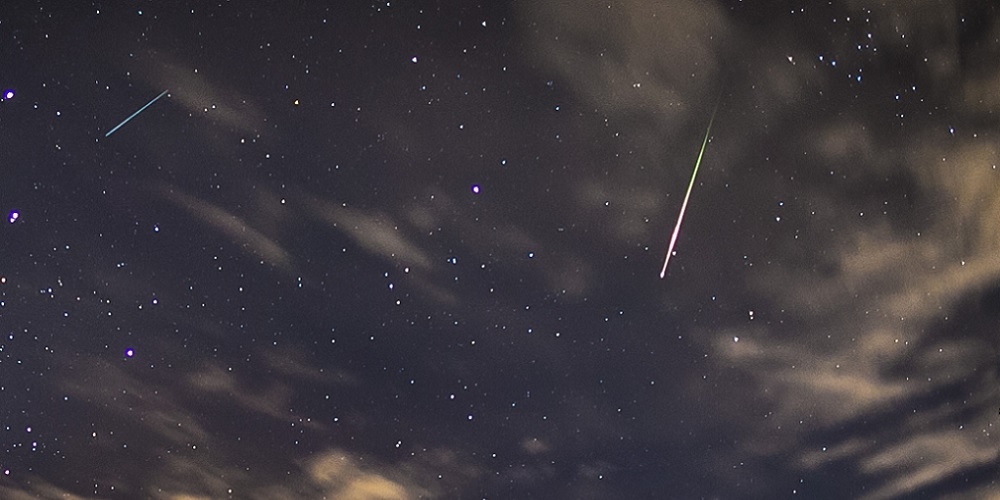 Foto gemaakt in 2014 van Leoniden meteoren. 