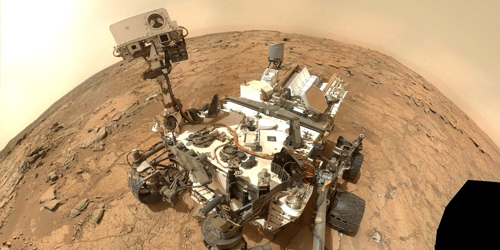 Zelfportret van de Marswagen Curiosity
