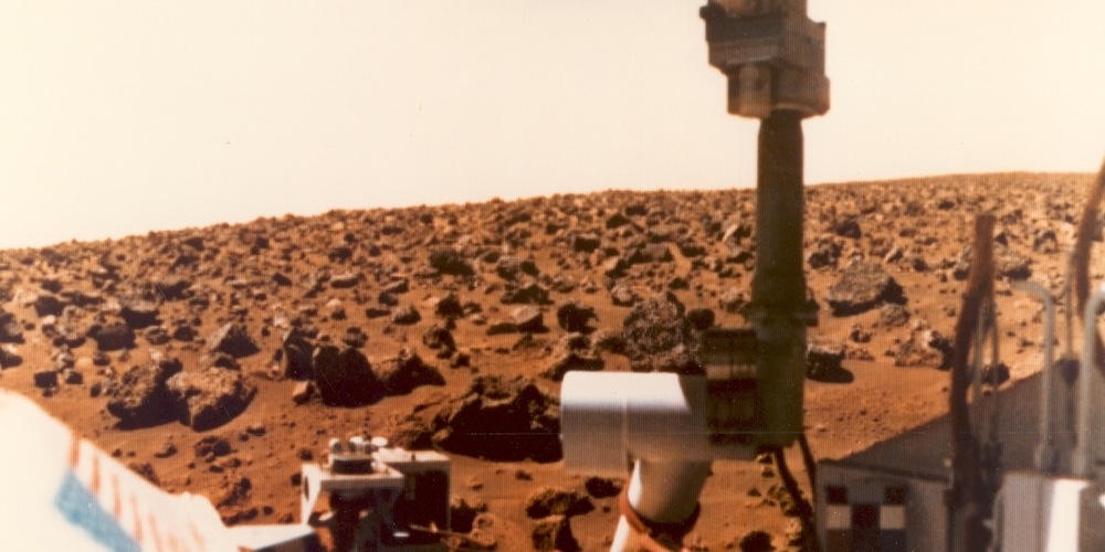 Opname van het Marsoppervlak gemaakt door Viking 1
