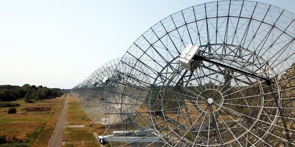 De Westerbork Synthese Radio Telescoop (WSRT).