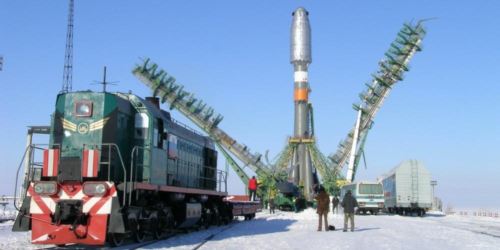 Een Sojoez draagraket op de Plesetsk lanceerbasis