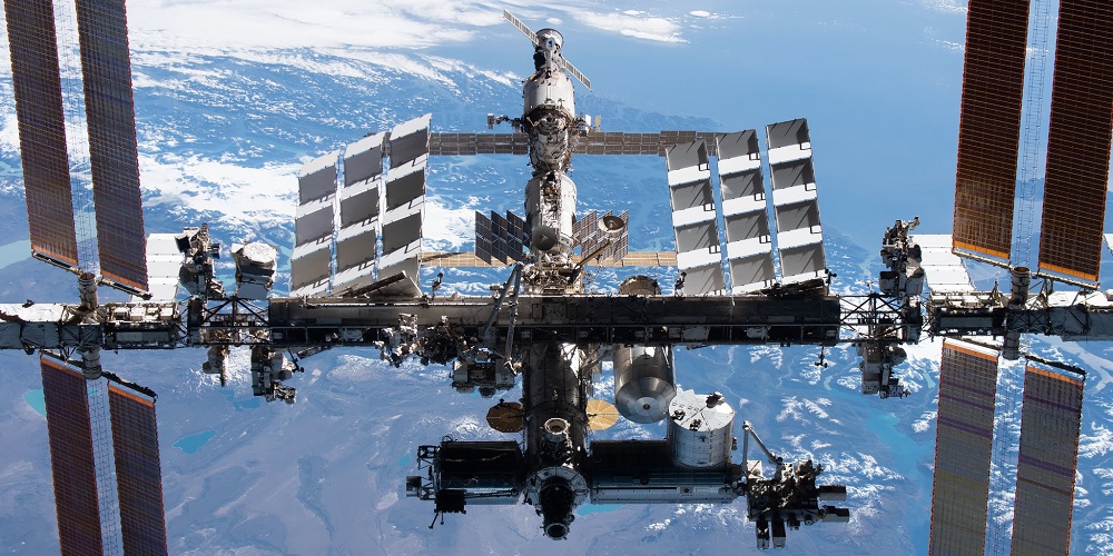 Het internationaal ruimtestation ISS. 