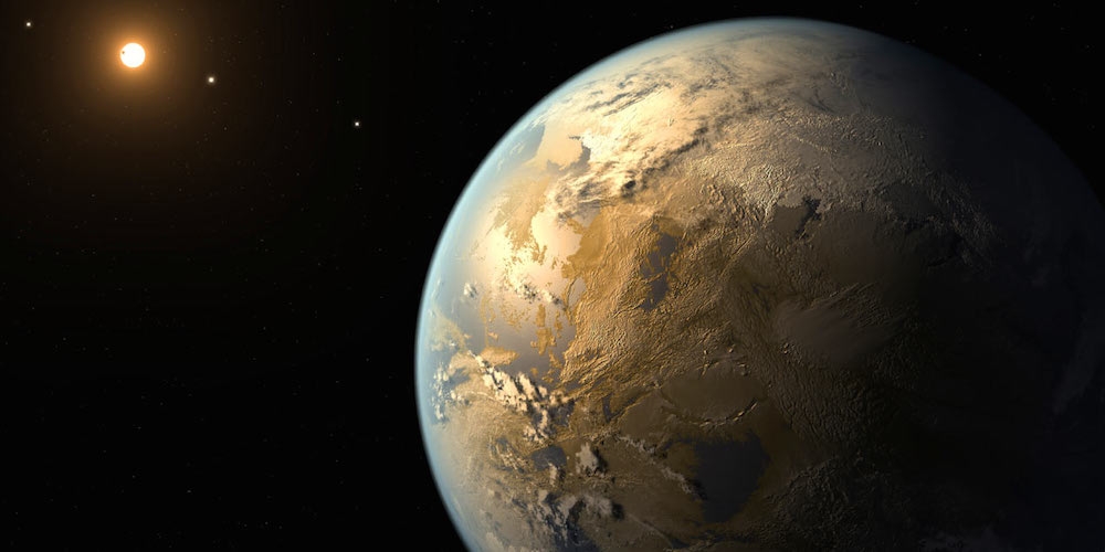 Artistieke impressie van de exoplaneet Kepler-186f