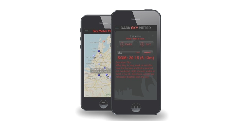 Dark Sky Meter app op de iPhone