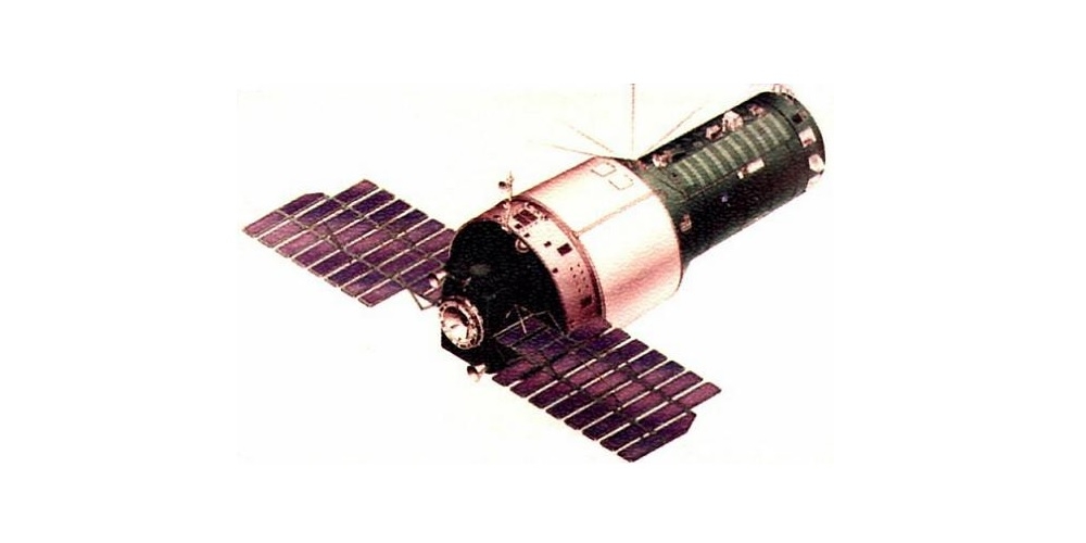Illustratie van het Saljoet 2 (Almaz 1) ruimtestation