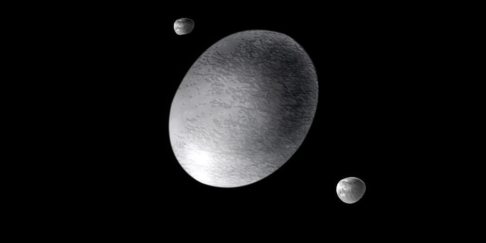 Artistieke impressie van de dwergplaneet Haumea