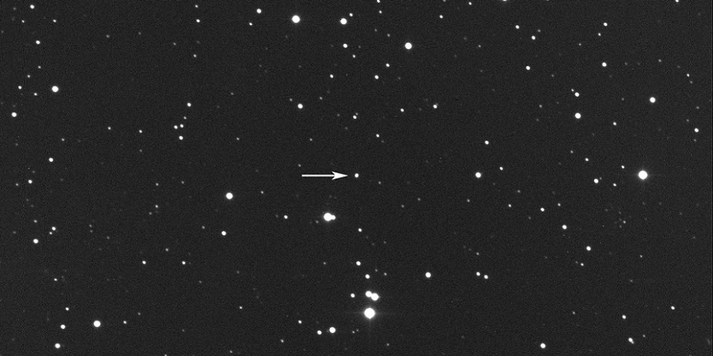 De planetoïde 1998 OR2 gefotografeerd op 24 maart 2020. 