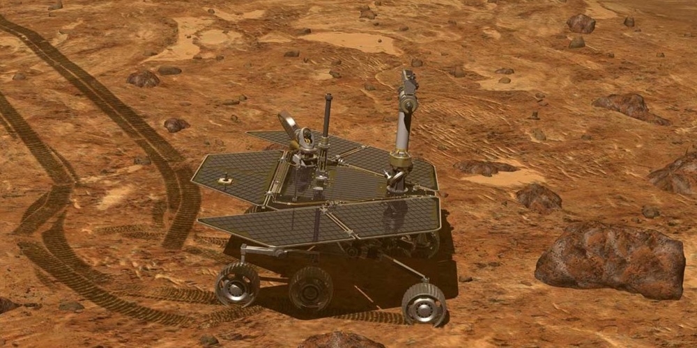 Artistieke impressie van één van de twee Mars Exploration Rovers
