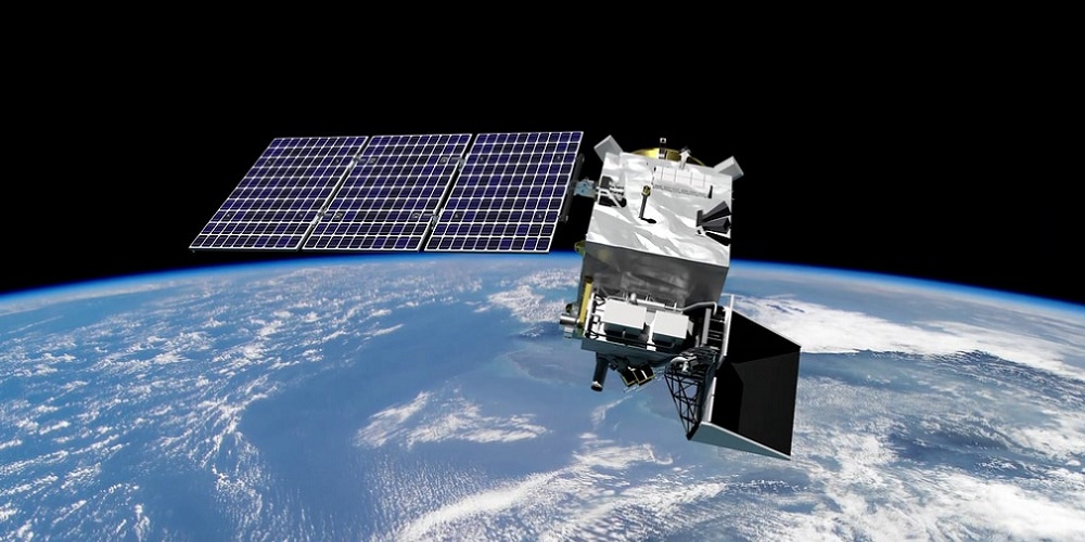 Artistieke impressie van NASA's PACE satelliet.