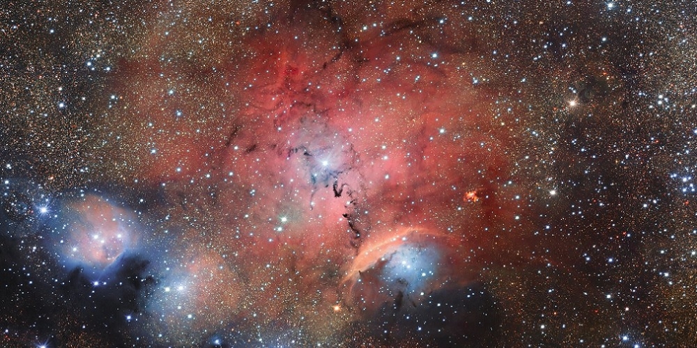 De OmegaCAM-camera van de VLT-surveytelescoop van ESO heeft dit schitterende beeld vastgelegd van de stellaire kraamkamer Sharpless 29.