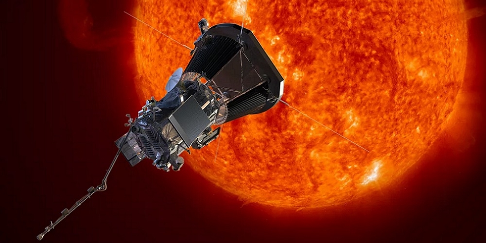 Artistieke impressie van de Parker Solar Probe nabij de Zon