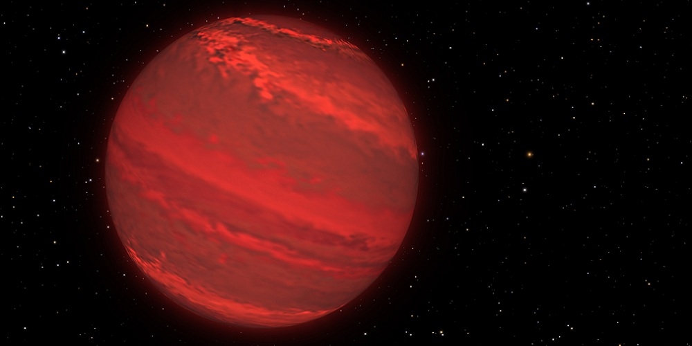 Artistieke impressie van exoplaneet 2M1207b