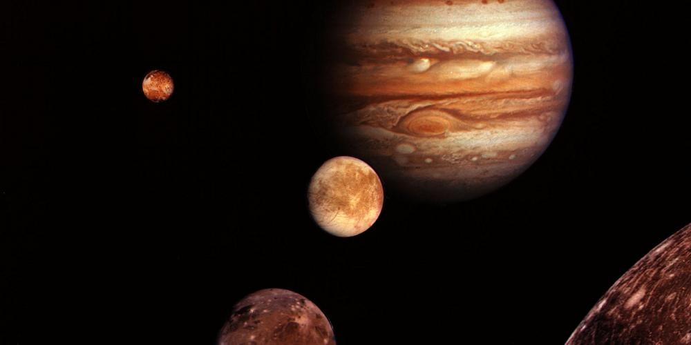 Jupiter en zijn grootste manen