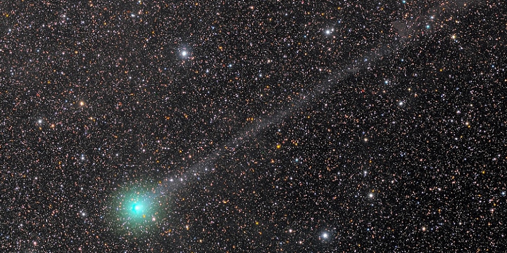 De komeet C/2014 Q2 Lovejoy gefotografeerd op 8 december 2014