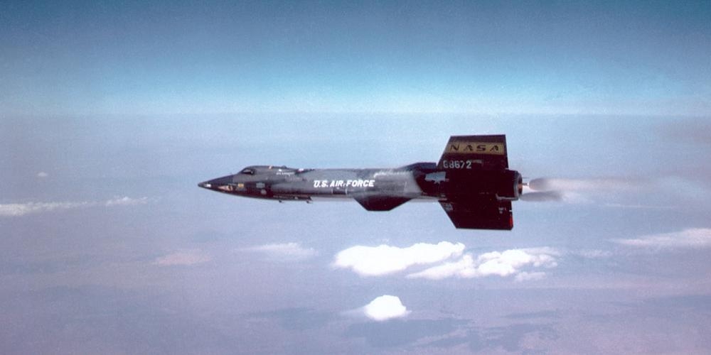 Het X-15 raketvliegtuig tijdens één van zijn vele vluchten