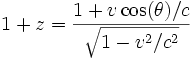 Relativistische Doppler formule