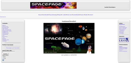Overzicht website 2004
